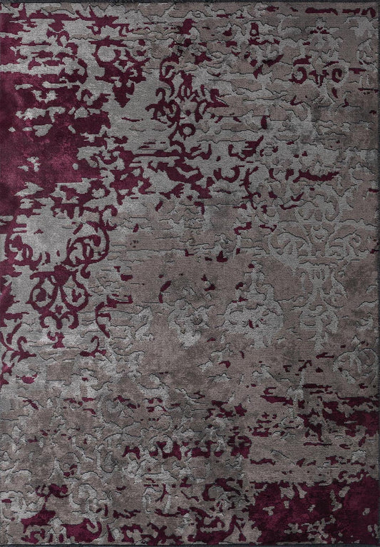 VALENCIA DARK DAMSON - DARK GREY - LIGHT GREY RUG