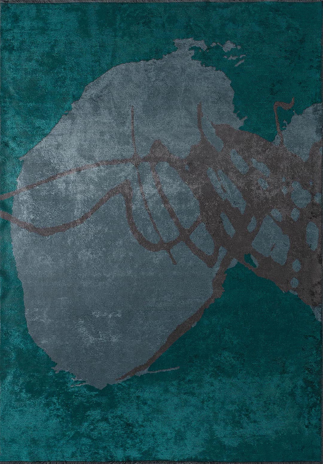 SOHO CHARCOAL- DARK TURQUOISE - PETROL RUG