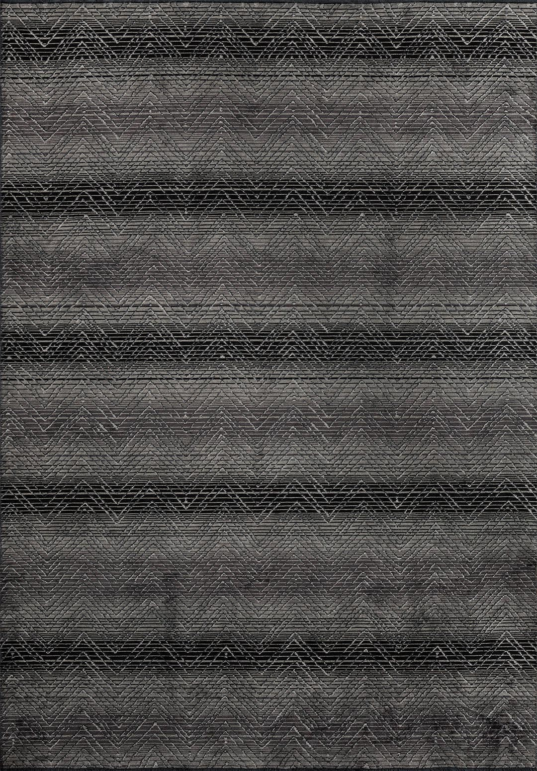 ZARAGOZA CHARCOAL - BLACK - GREY - LIGHT CREAM RUG