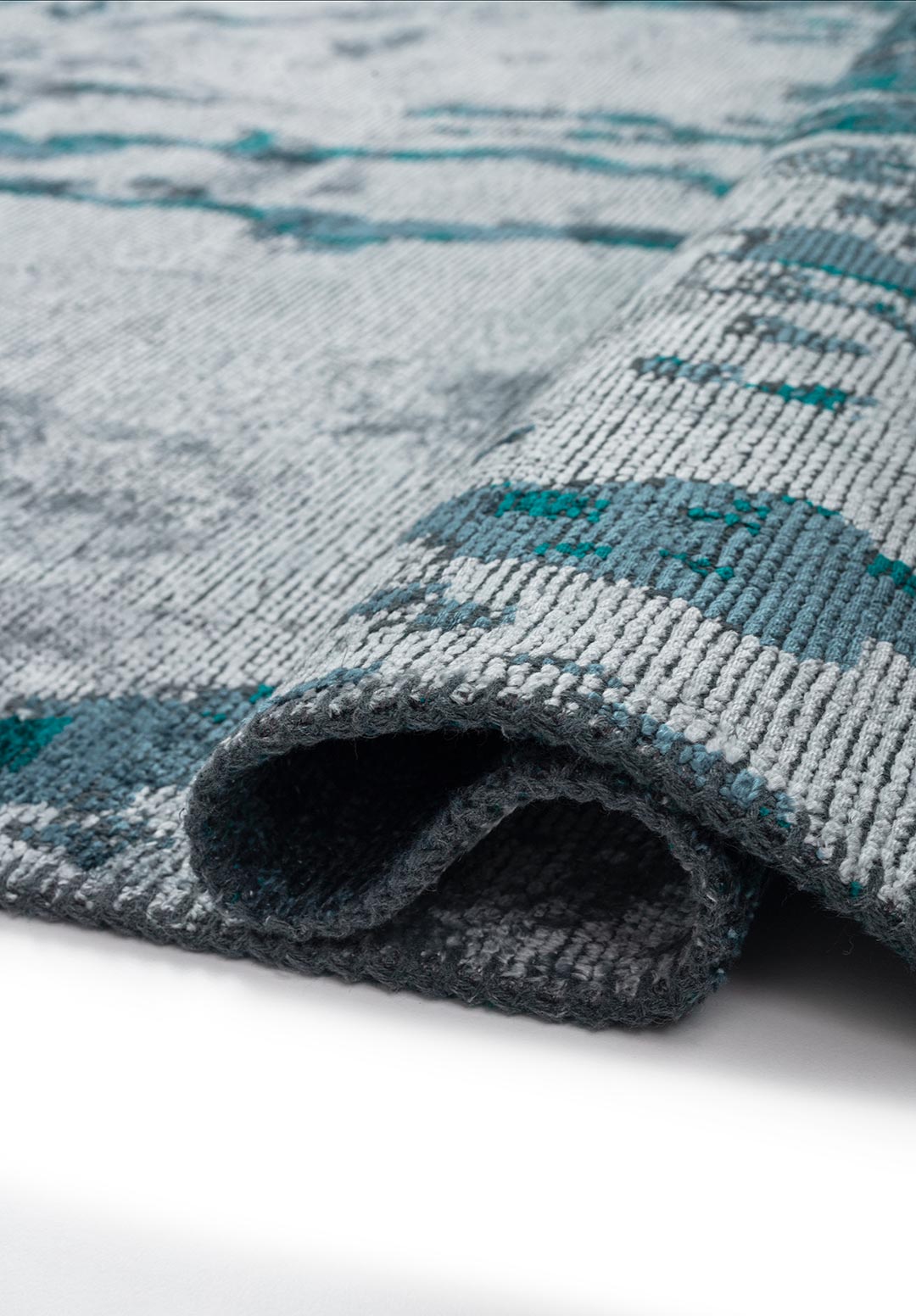 ATHENS ICE BLUE - PETROL - DARK TURQUOISE RUG