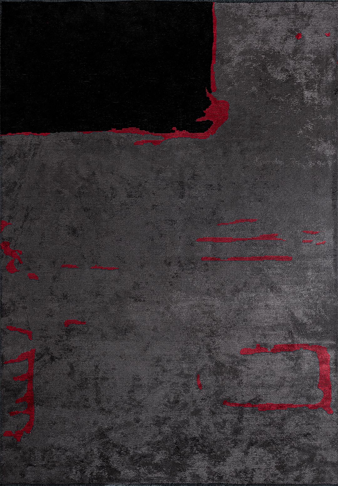 PORTO BLACK - CHARCOAL - RED RUG