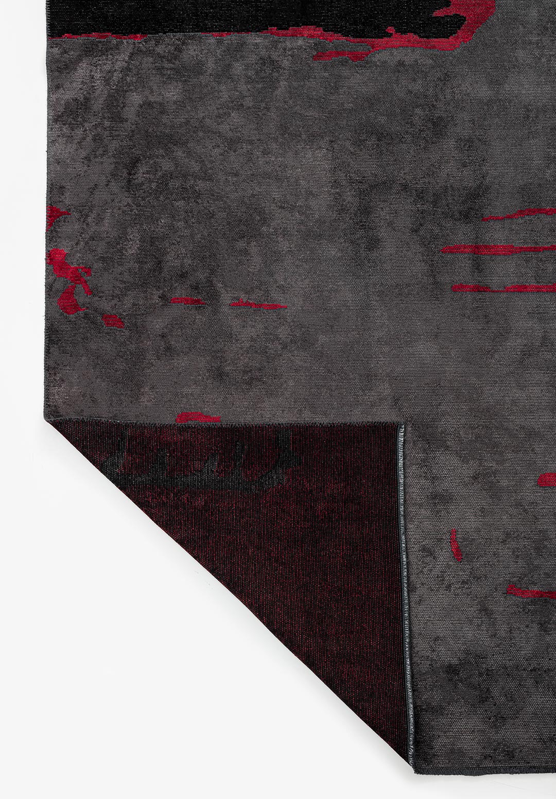 PORTO BLACK - CHARCOAL - RED RUG