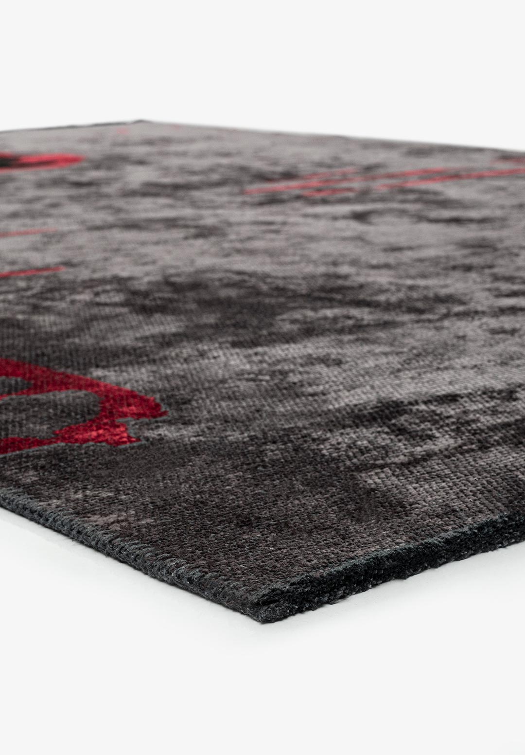 PORTO BLACK - CHARCOAL - RED RUG