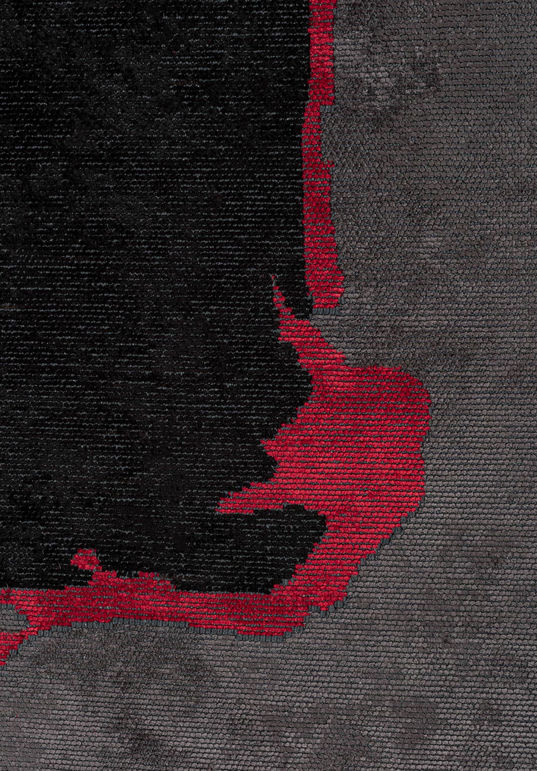 PORTO BLACK - CHARCOAL - RED RUG