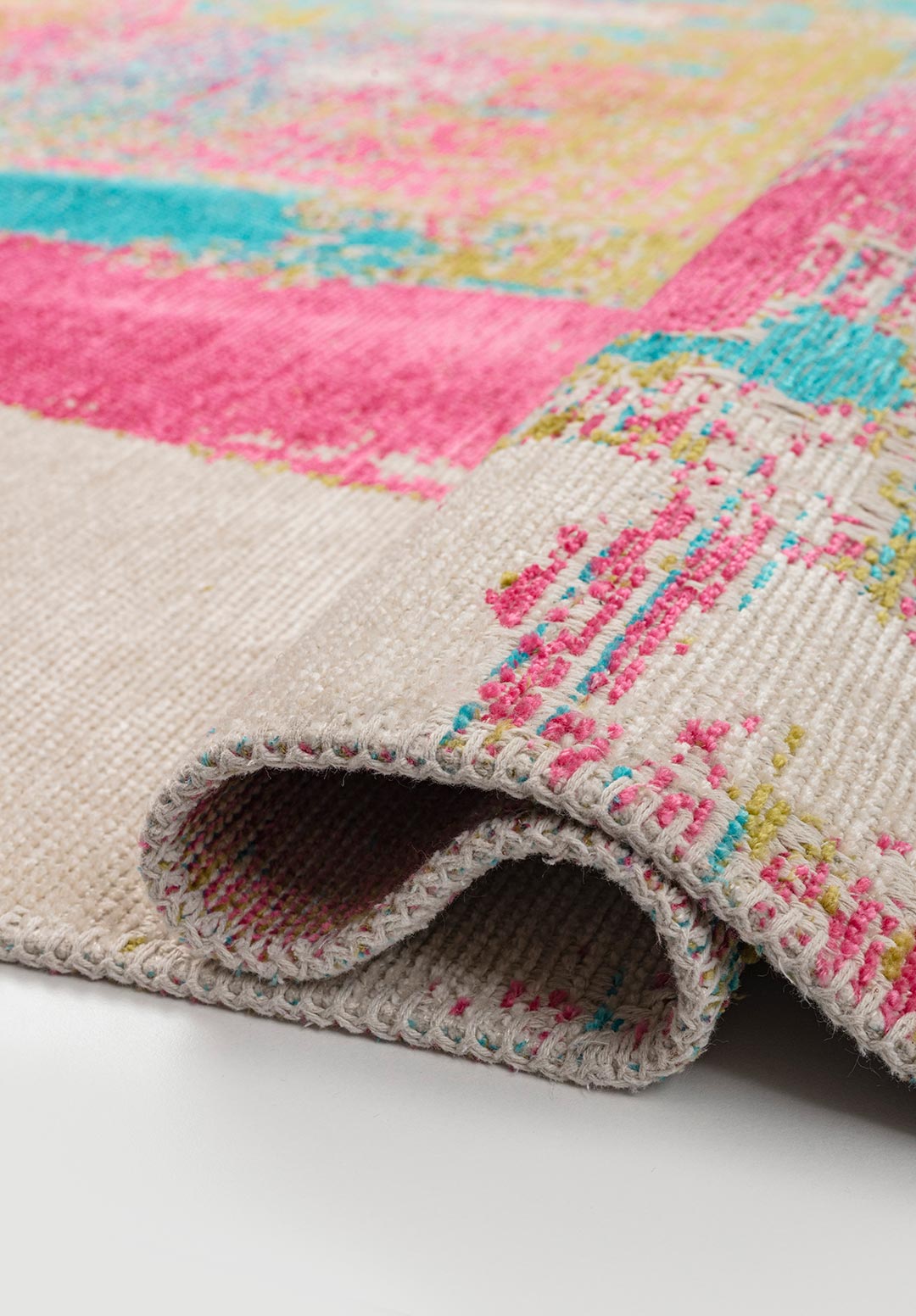 NICE PINK - TURQUOISE - KIWI - ECRU RUG