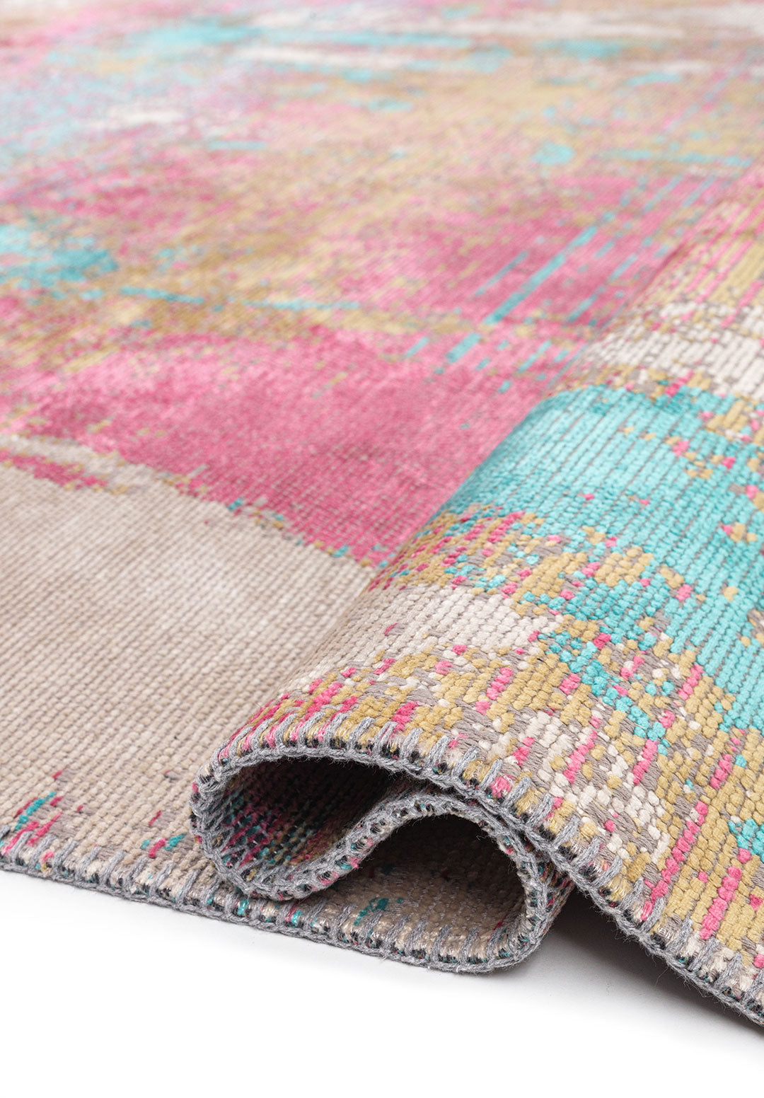 NICE PINK - TURQUOISE - KIWI - BONE RUG