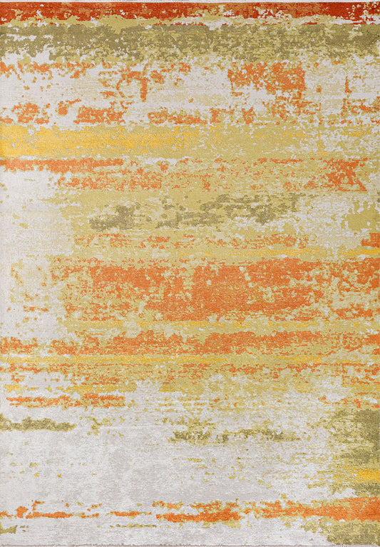 OASIS GREEN - RUST TERRA - YELLOW - LIGHT GREY - ECRU RUG