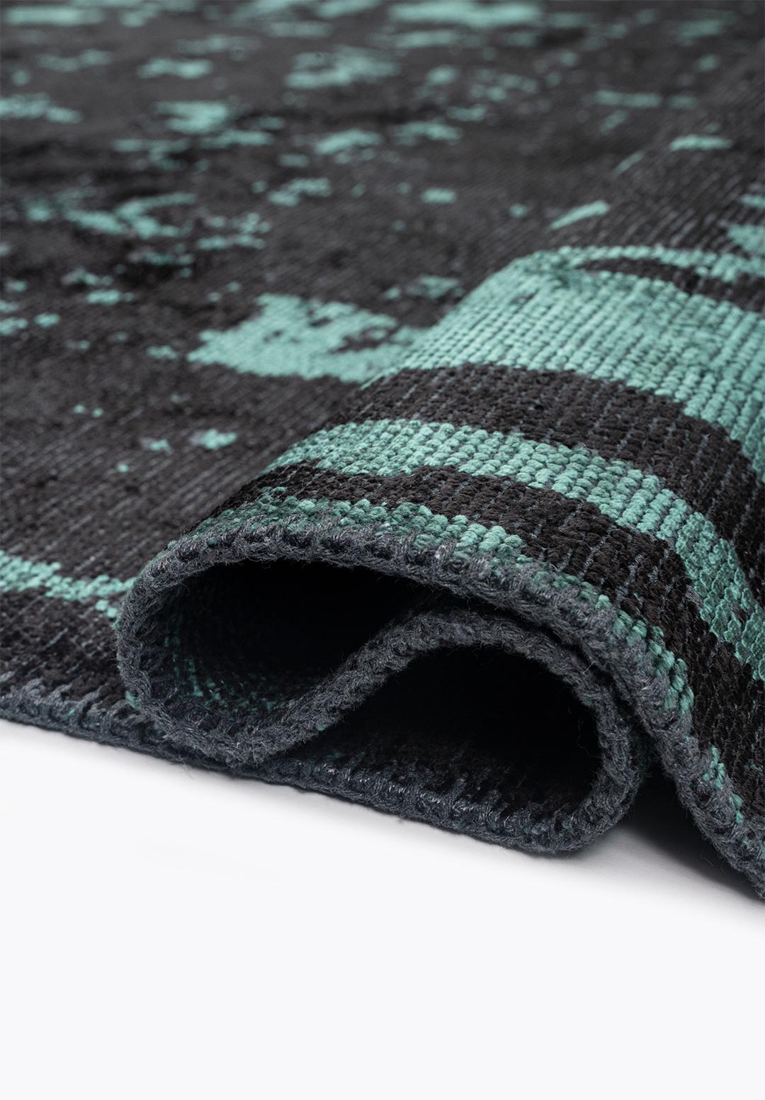 VERONA DARK GREEN - BLACK RUG