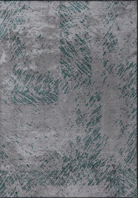 RUSTIC GREY - DARK GREEN RUG