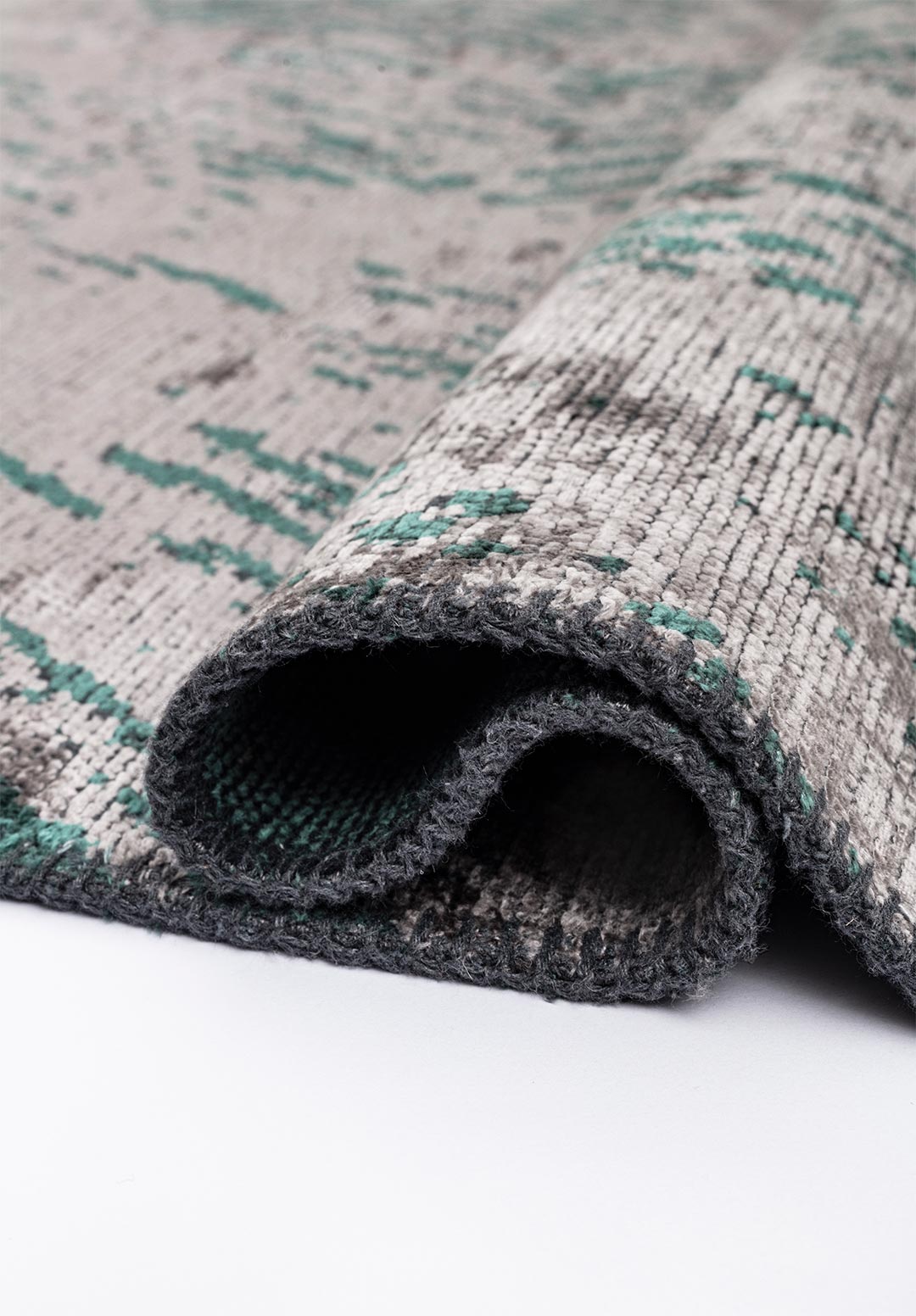 RUSTIC GREY - DARK GREEN RUG