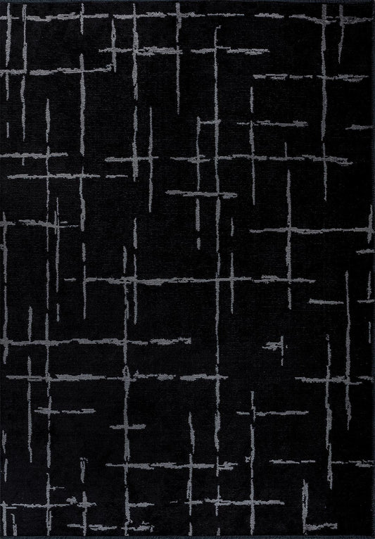 MARK LIGHT GREY - BLACK RUG