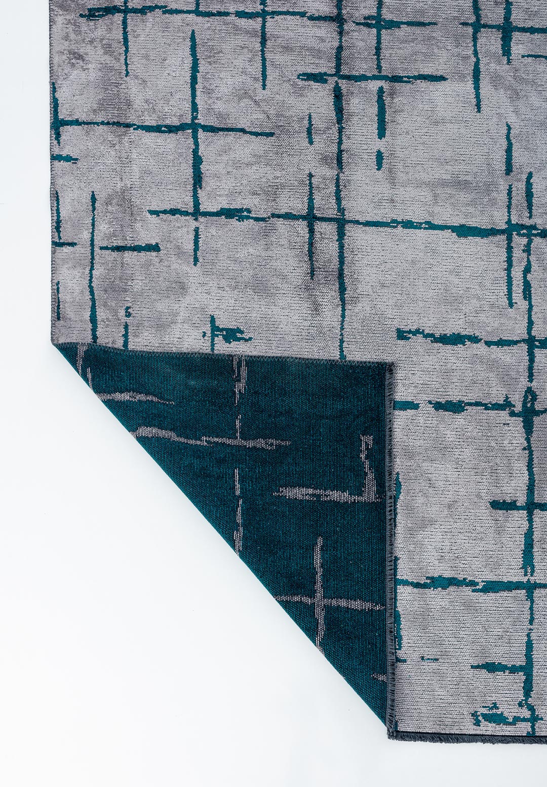 MARK DARK TURQUOISE - LIGHT GREY RUG