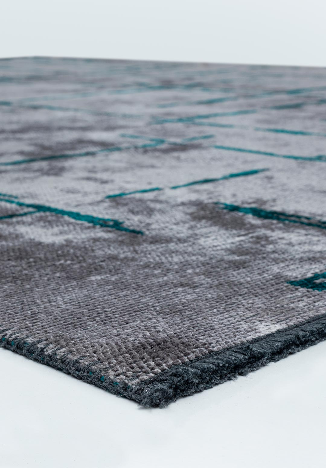 MARK DARK TURQUOISE - LIGHT GREY RUG