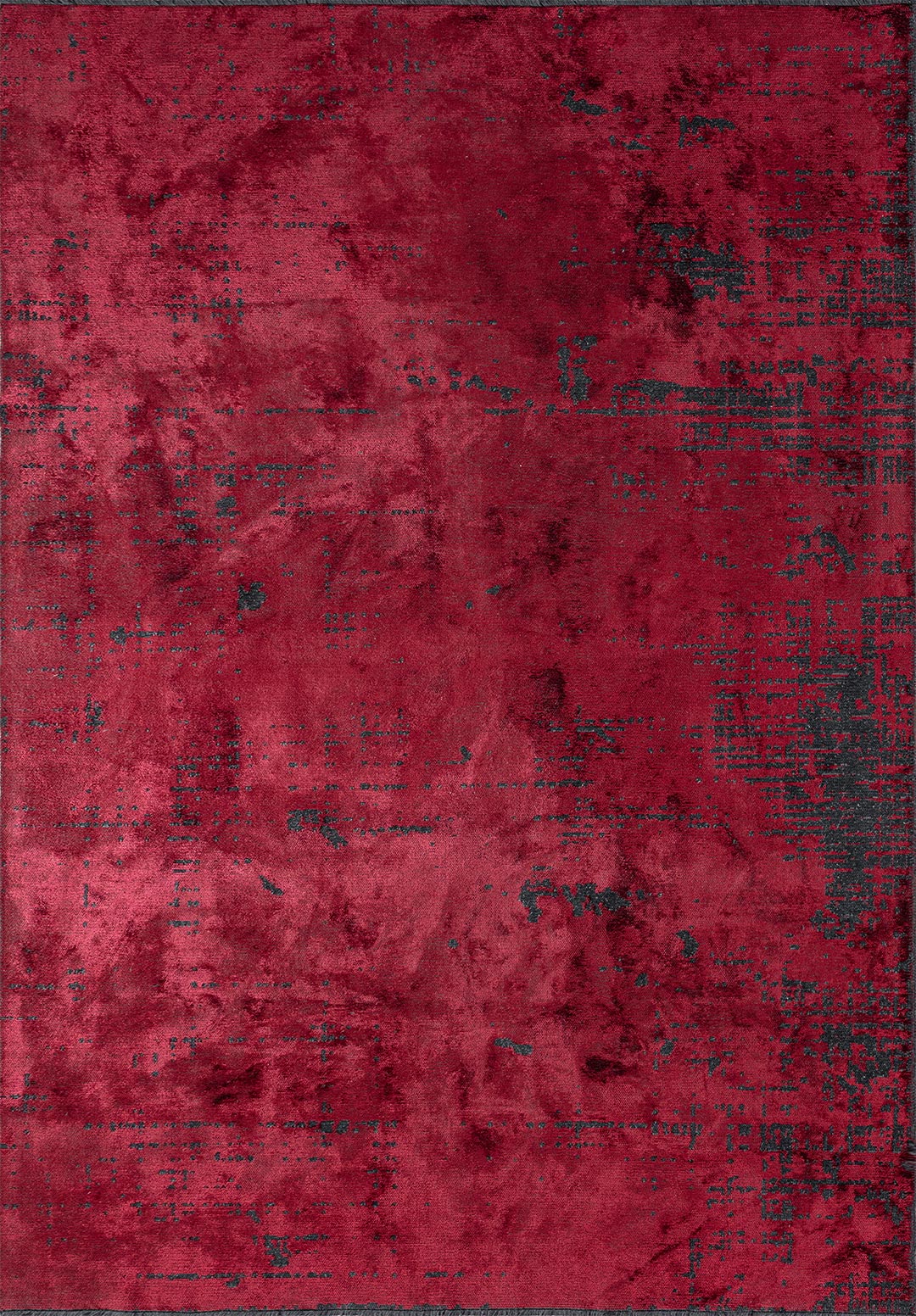 SPACE RED - MATTE BLACK RUG