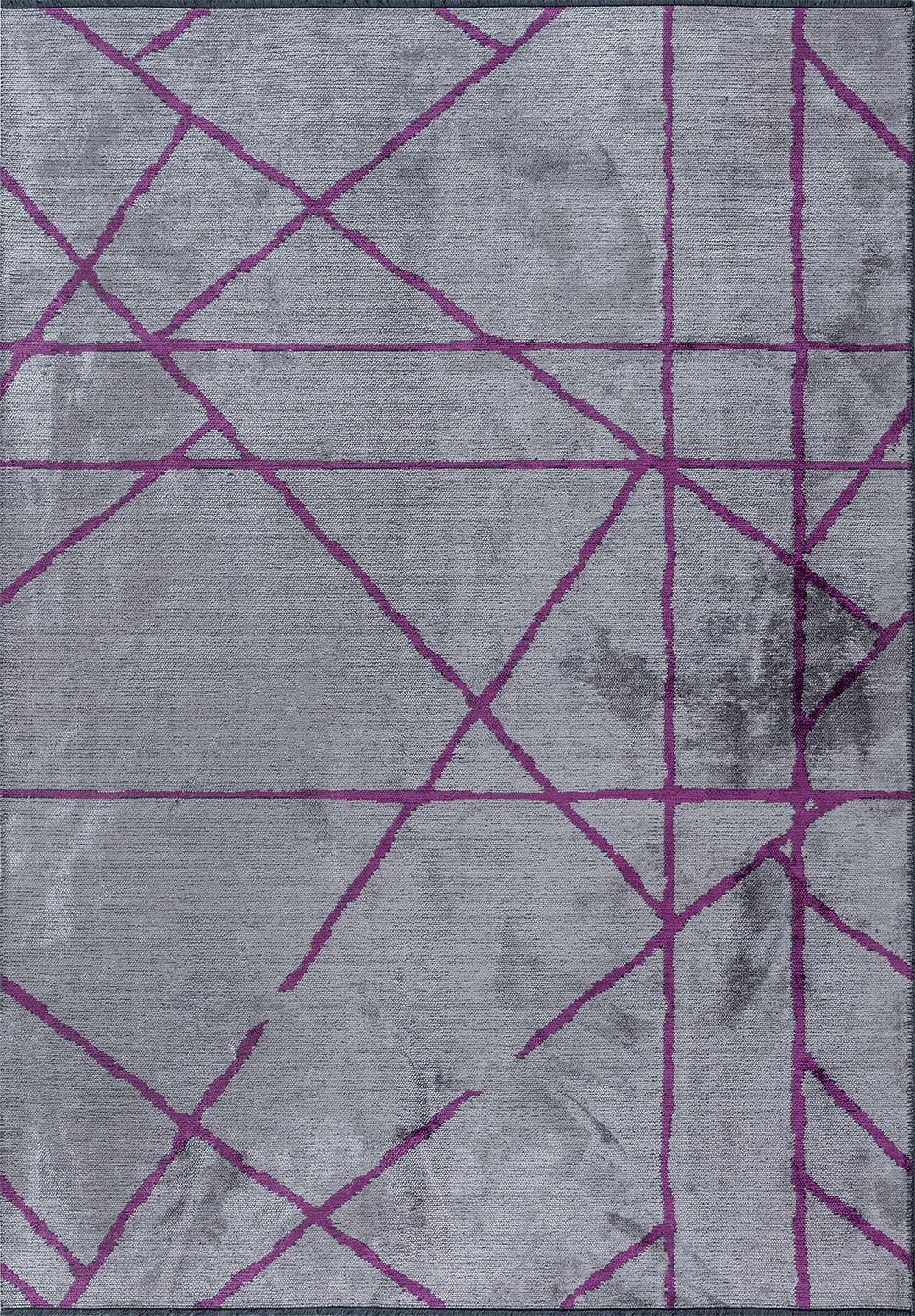 GRID LIGHT GREY - PURPLE RUG