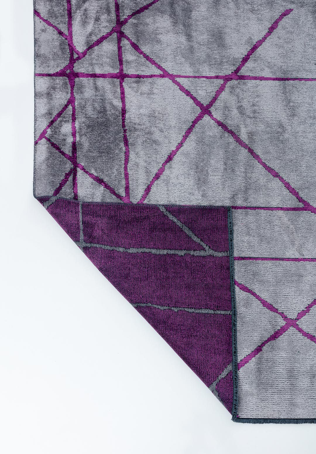 GRID LIGHT GREY - PURPLE RUG