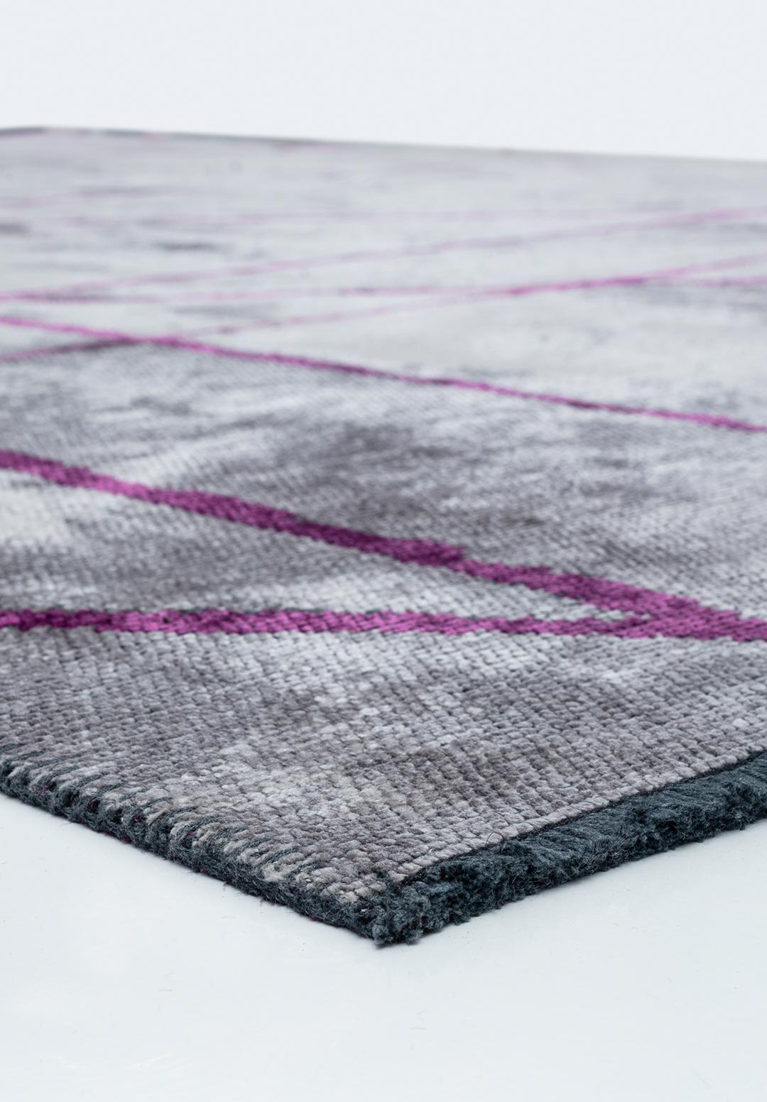 GRID LIGHT GREY - PURPLE RUG