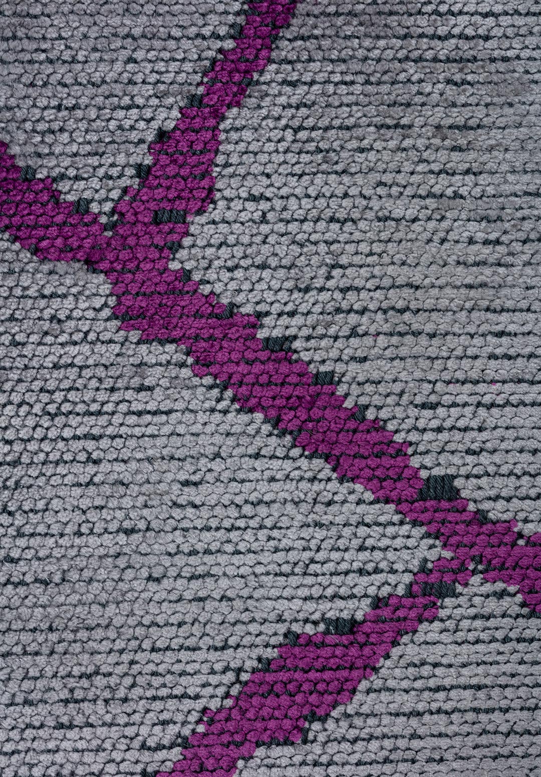 GRID LIGHT GREY - PURPLE RUG