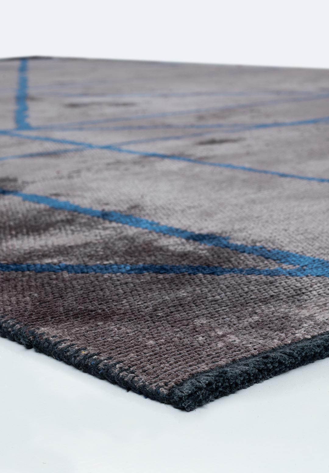 GRID DARK GREY - NAVY BLUE RUG