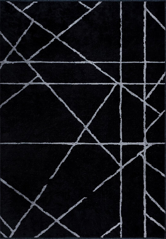 GRID BLACK - LIGHT GREY RUG