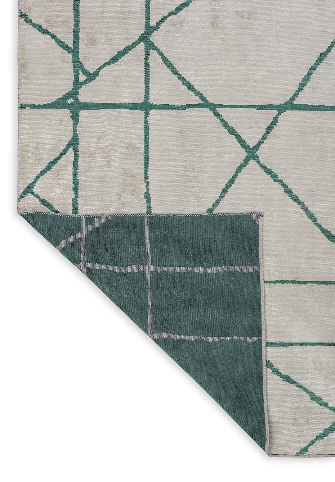 GRID ECRU - DARK GREEN RUG