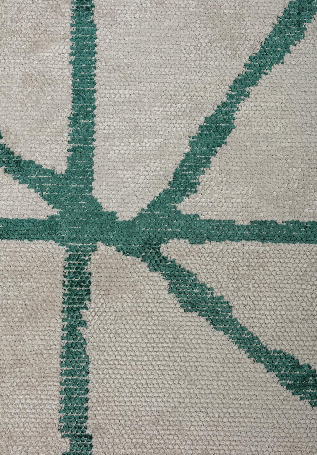 GRID ECRU - DARK GREEN RUG