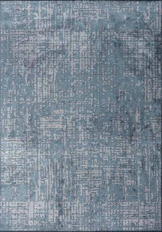 PIXEL BLUE - LIGHT GREY RUG