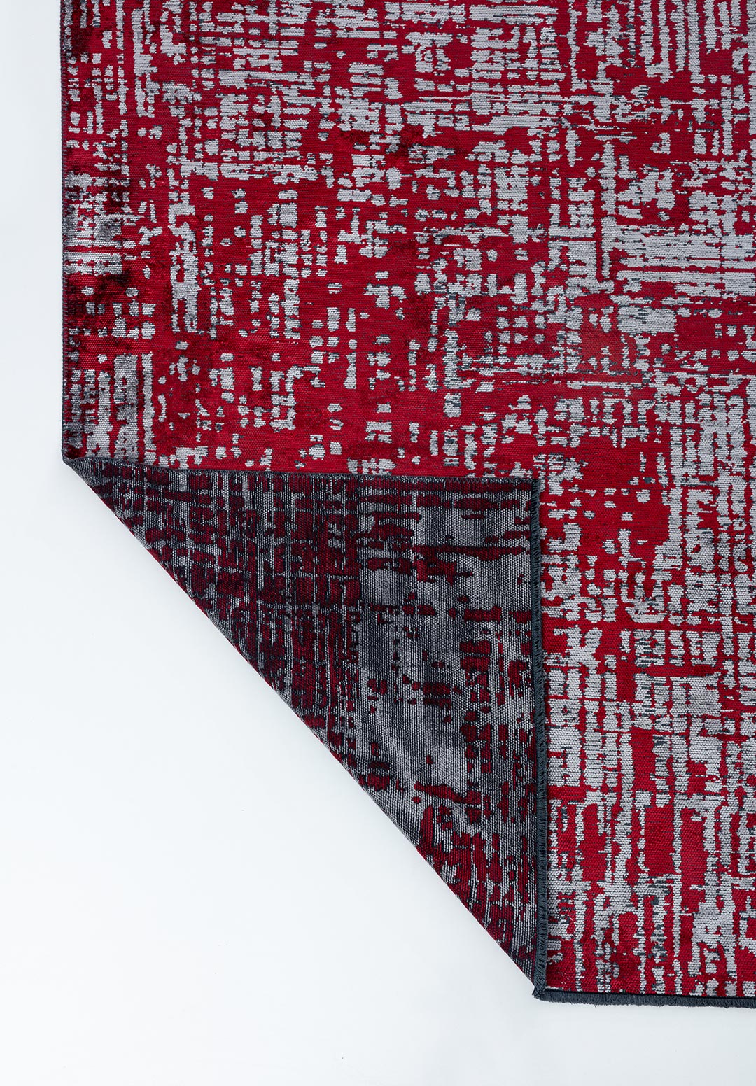 PIXEL RED - LIGHT GREY RUG