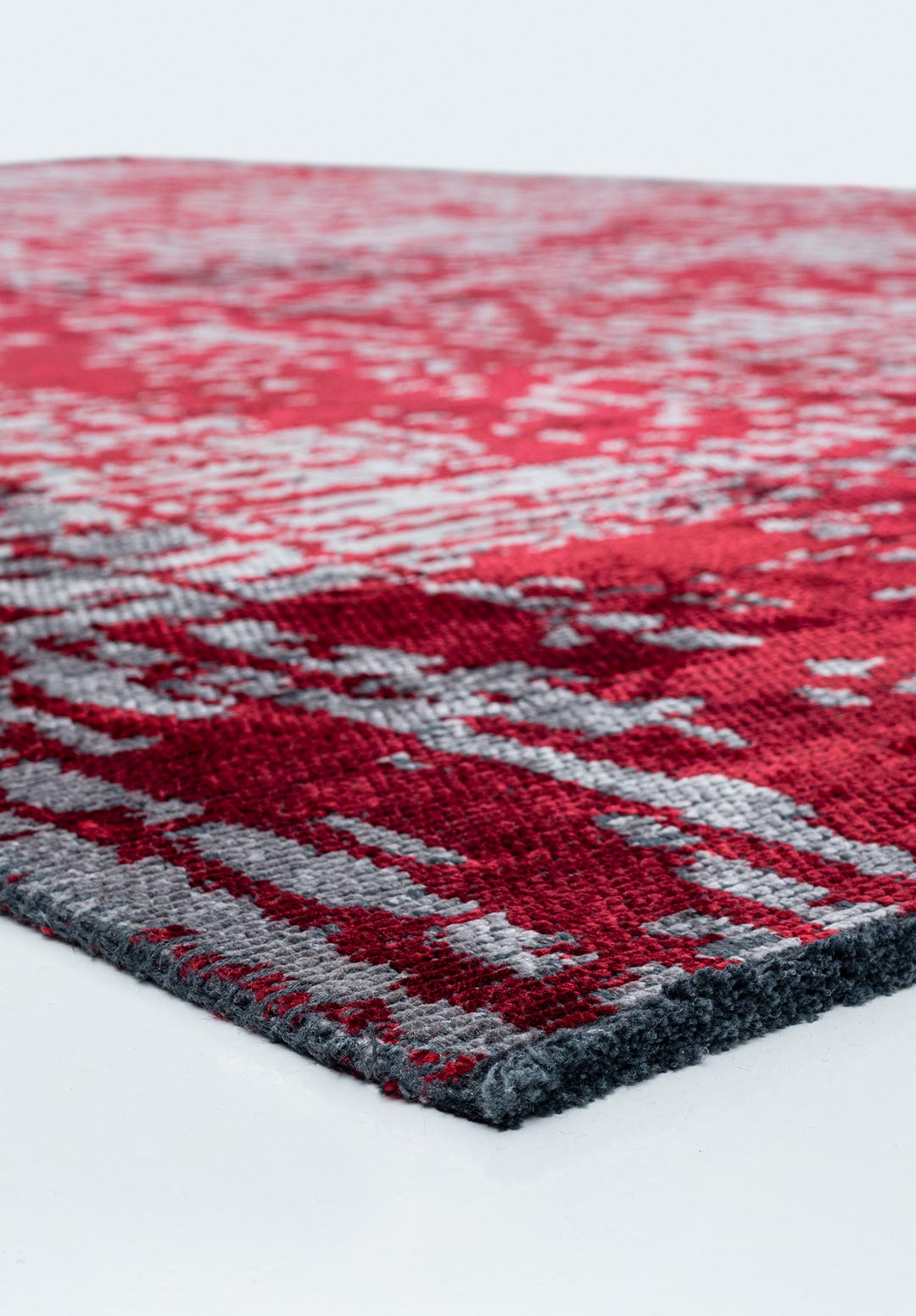 PIXEL RED - LIGHT GREY RUG