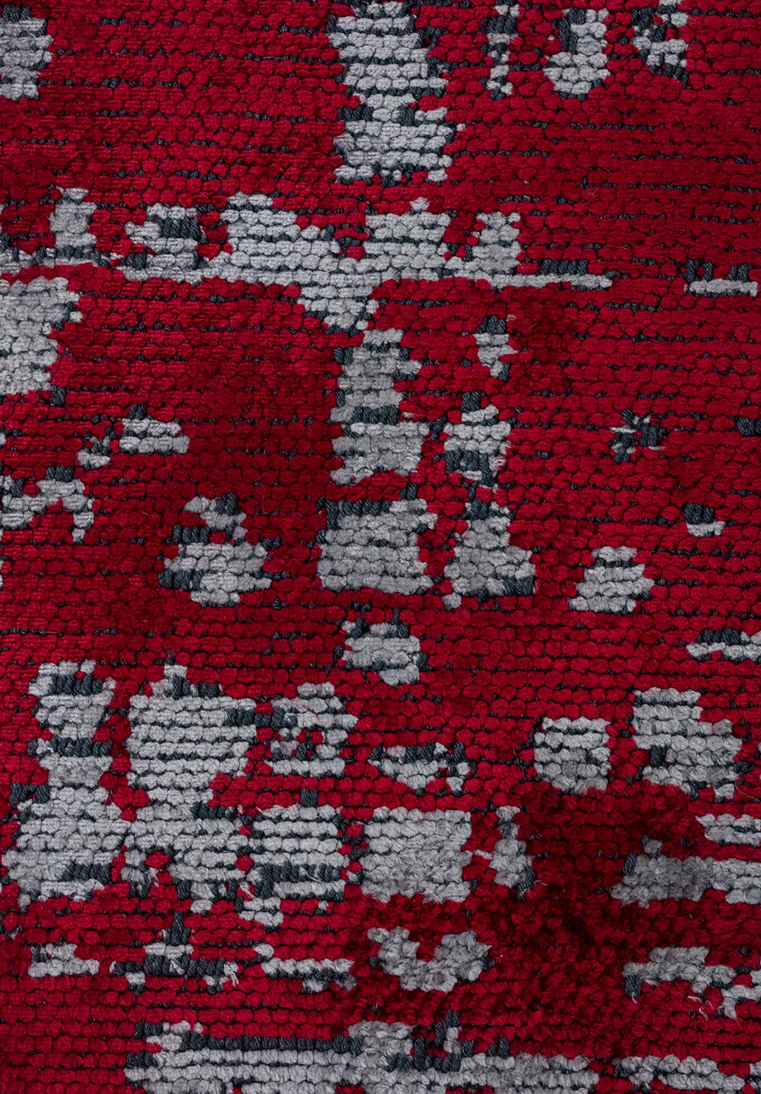 PIXEL RED - LIGHT GREY RUG