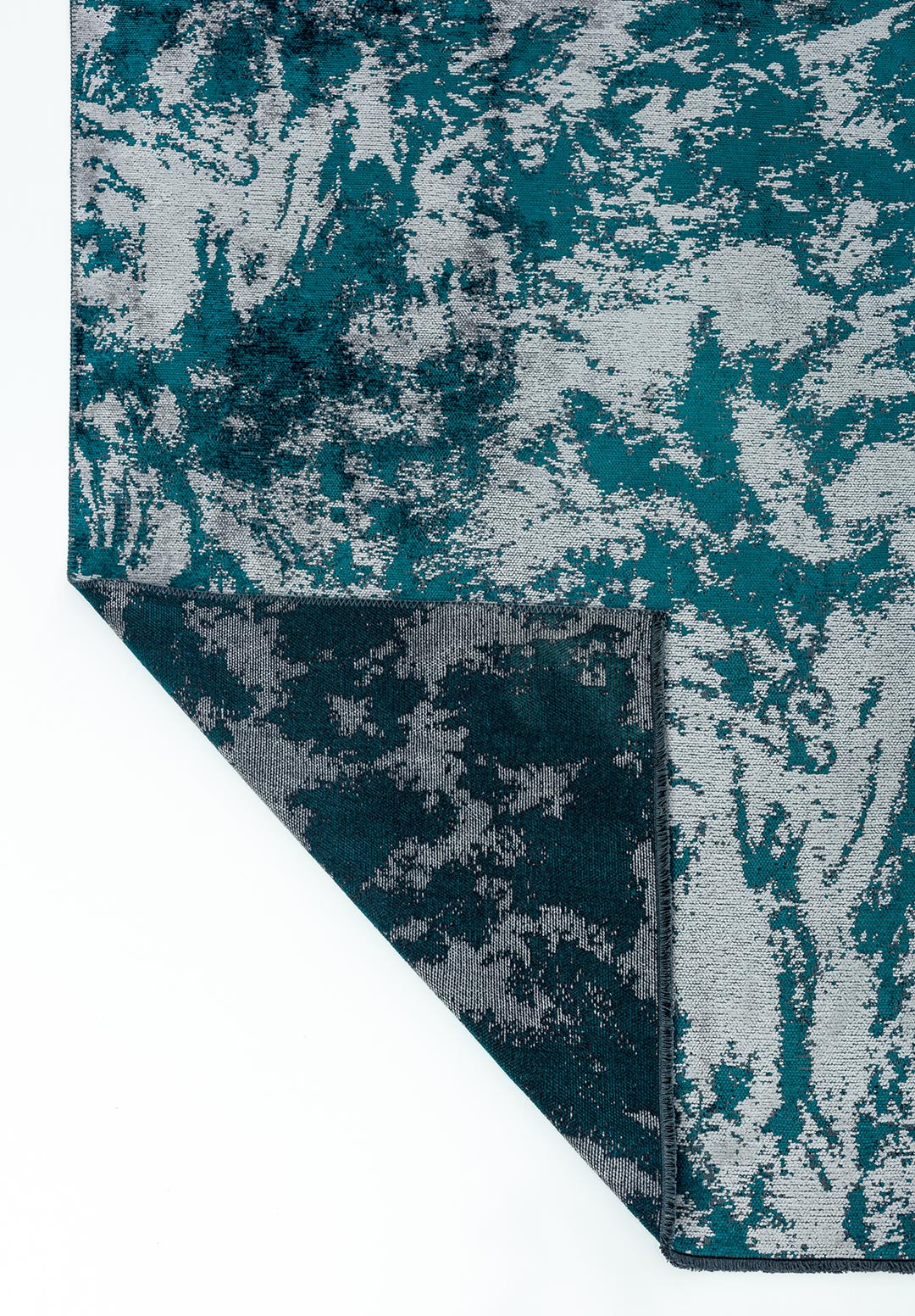 MARBLE DARK TURQUOISE - LIGHT GREY RUG