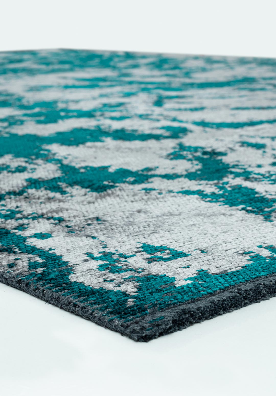 MARBLE DARK TURQUOISE - LIGHT GREY RUG