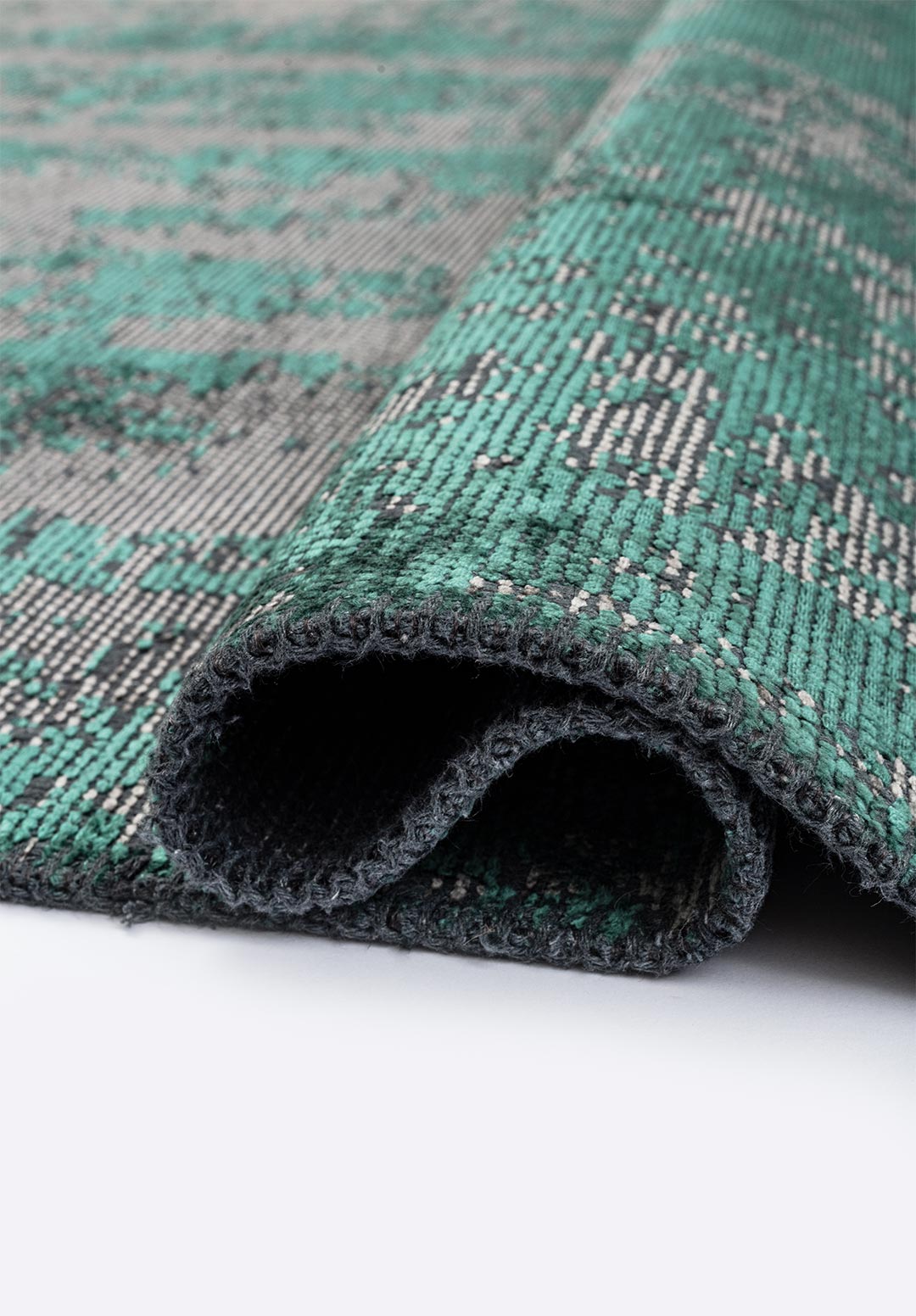 HORIZON DARK GREEN - GREY RUG