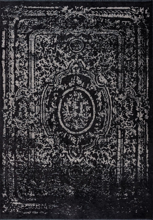 BABYLON BLACK - GREY RUG