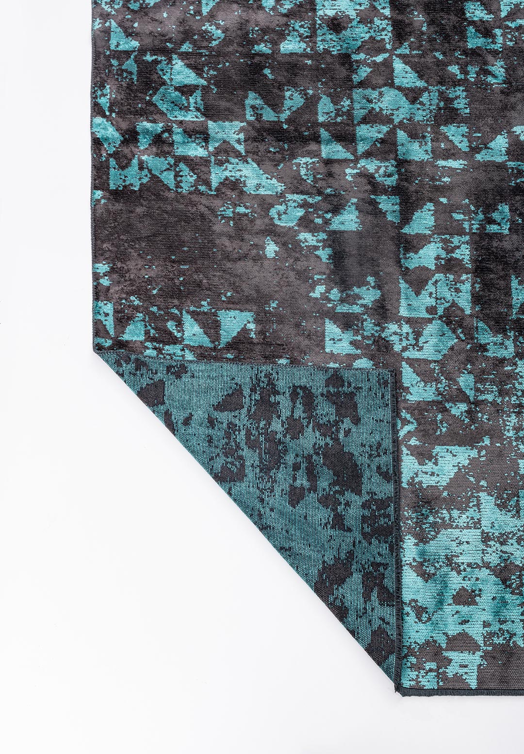 TRIANGLE CHARCOAL - TURQUOISE RUG