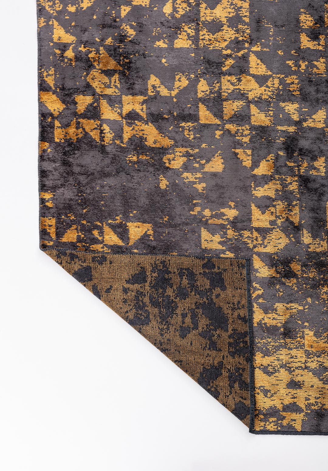 TRIANGLE CHARCOAL - MUSTARD RUG