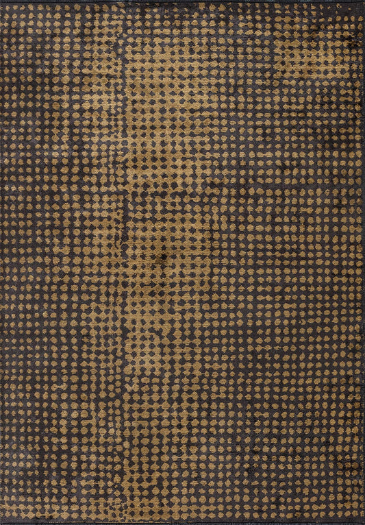 DOTS CHARCOAL - GOLD RUG