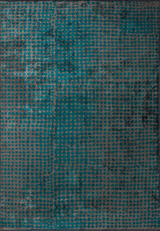 DOTS CHARCOAL - DARK TURQUOISE RUG