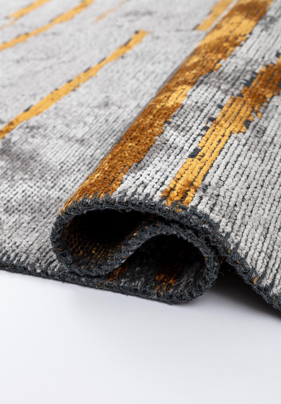 FLOW MUSTARD - GREY RUG