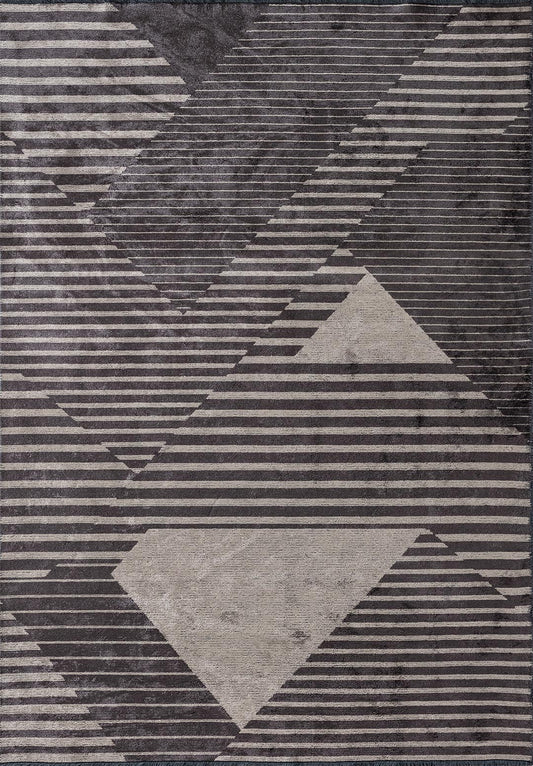 LINES CHARCOAL - BEIGE RUG