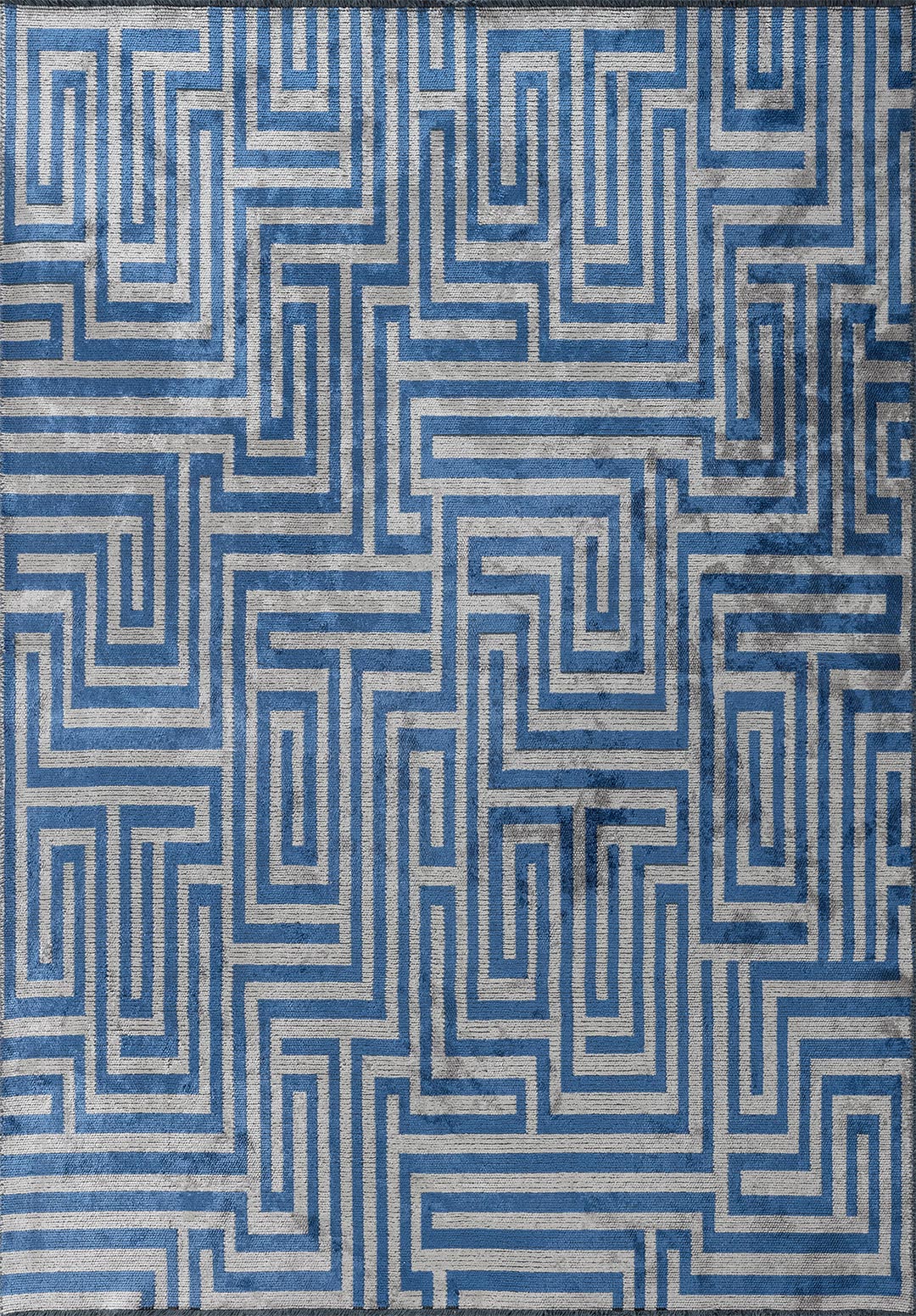 NEST NAVY BLUE - LIGHT GREY RUG