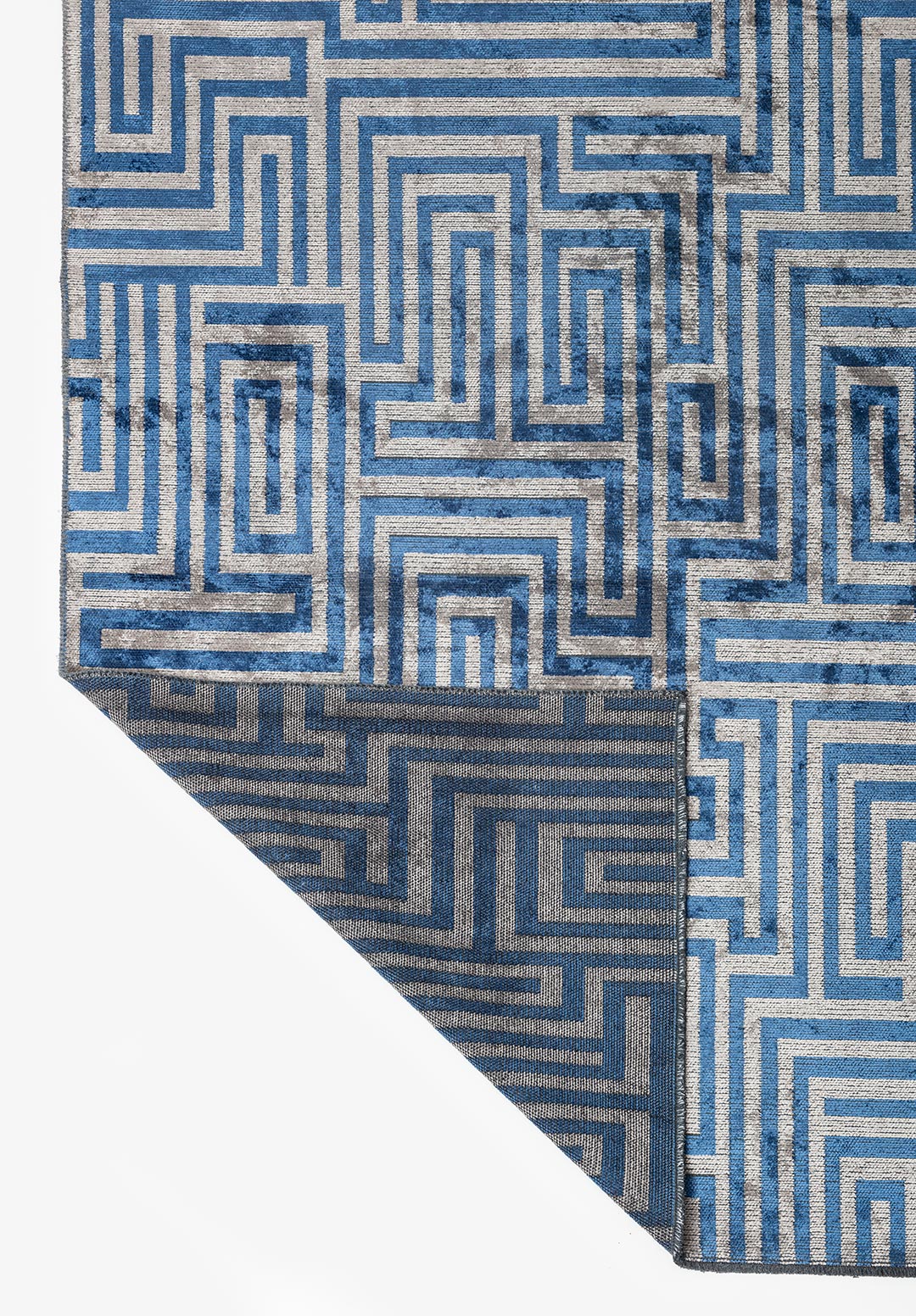 NEST NAVY BLUE - LIGHT GREY RUG