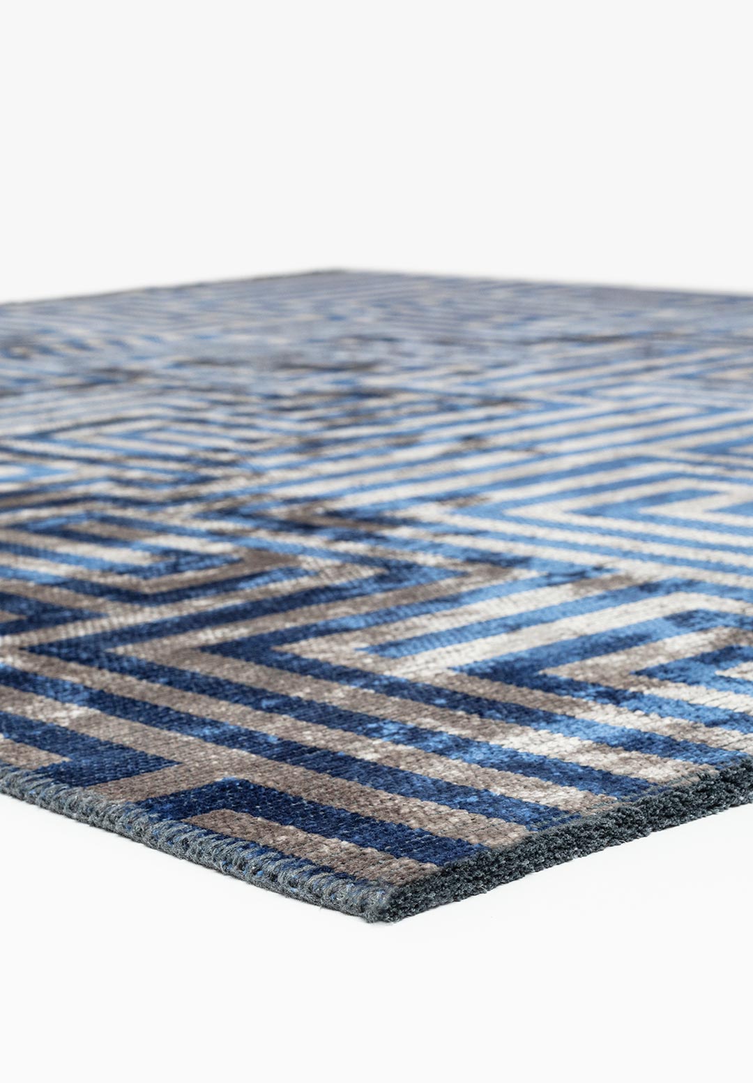 NEST NAVY BLUE - LIGHT GREY RUG