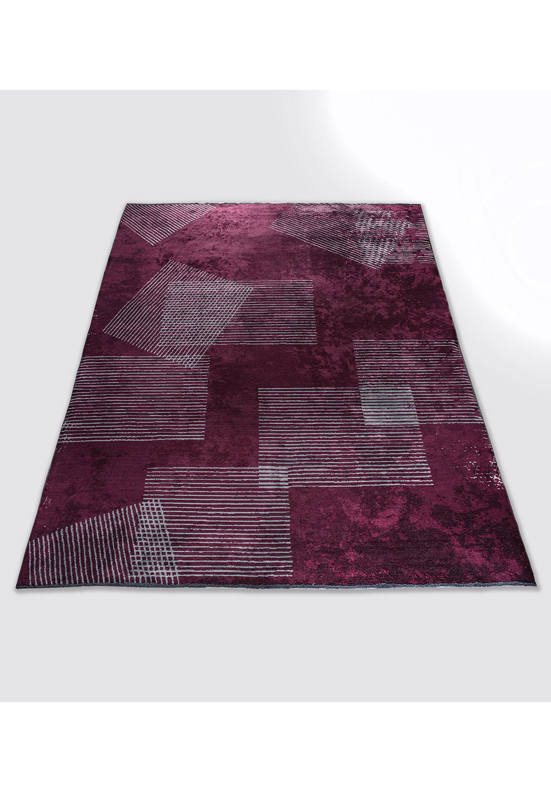 MATRIX DARK DAMSON - ICE BLUE RUG