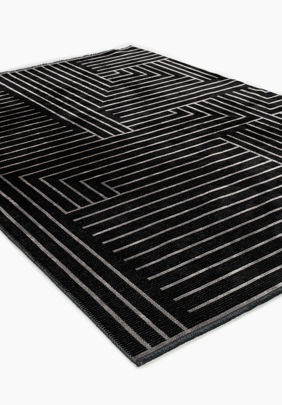 TRAP LIGHT GREY - BLACK RUG