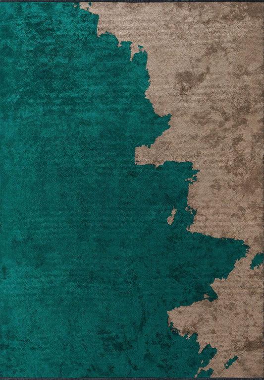 COAST DARK TURQUOISE - DARK BEIGE RUG