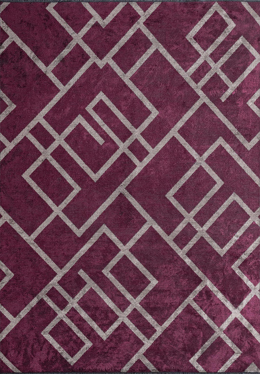 CHANNEL DARK DAMSON - DARK GREY RUG