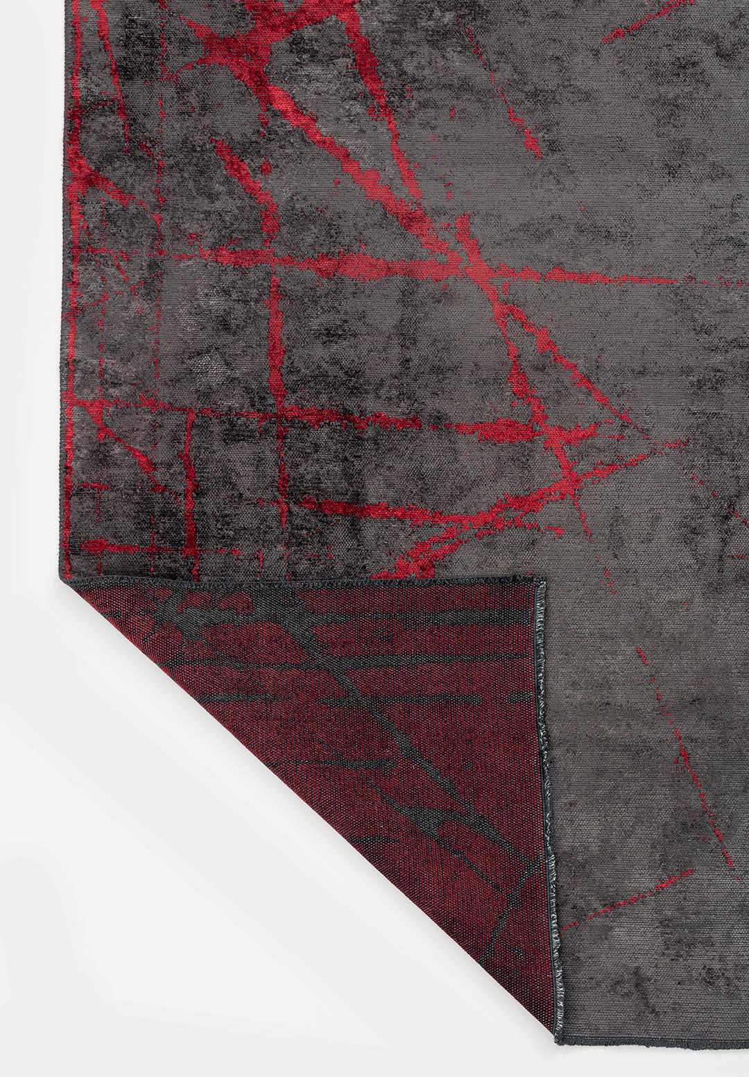 CRACK RED - CHARCOAL RUG