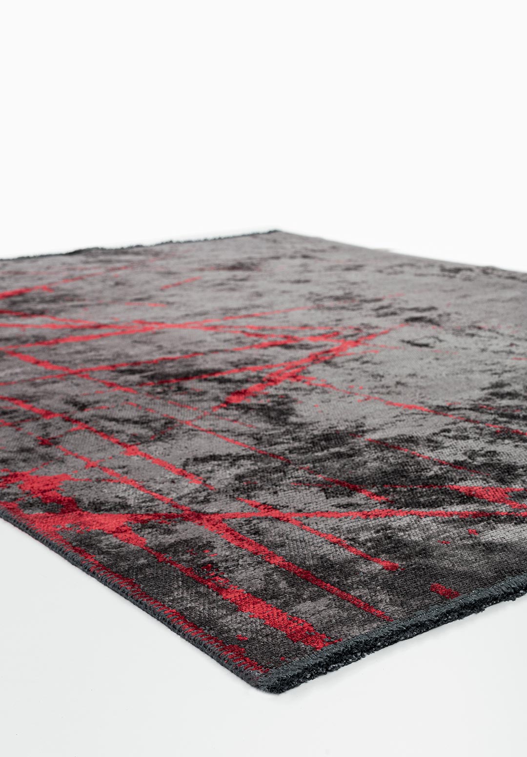 CRACK RED - CHARCOAL RUG