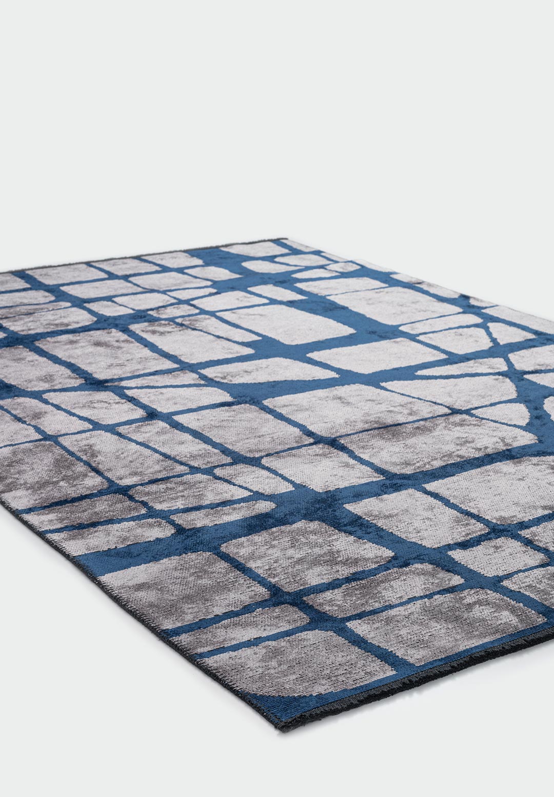 WEB NAVY BLUE - LIGHT GREY RUG